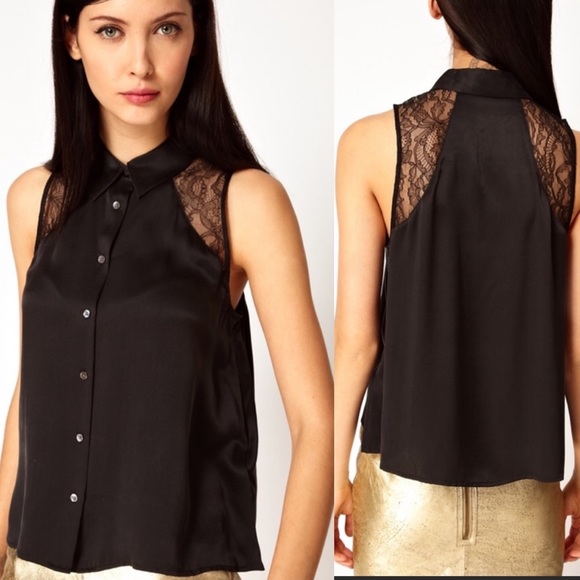 Equipment Tops - Equipment Mina black sleeveless silk blouse A1